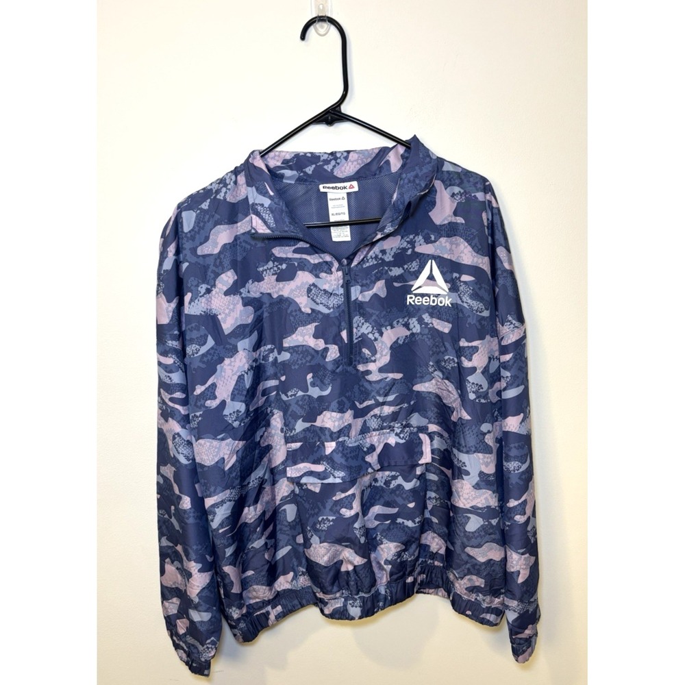 Reebok Women's‎ Windbreaker Quarter Zip Size XL Colorful Camo